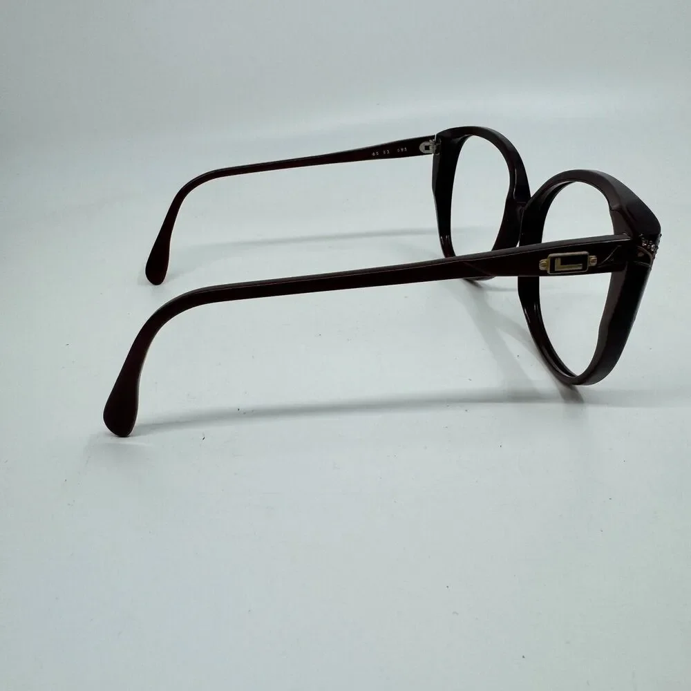 Landel Paris Eyeglasses Frames 65 S3 595 Maroon Cat Eye‎ H12035